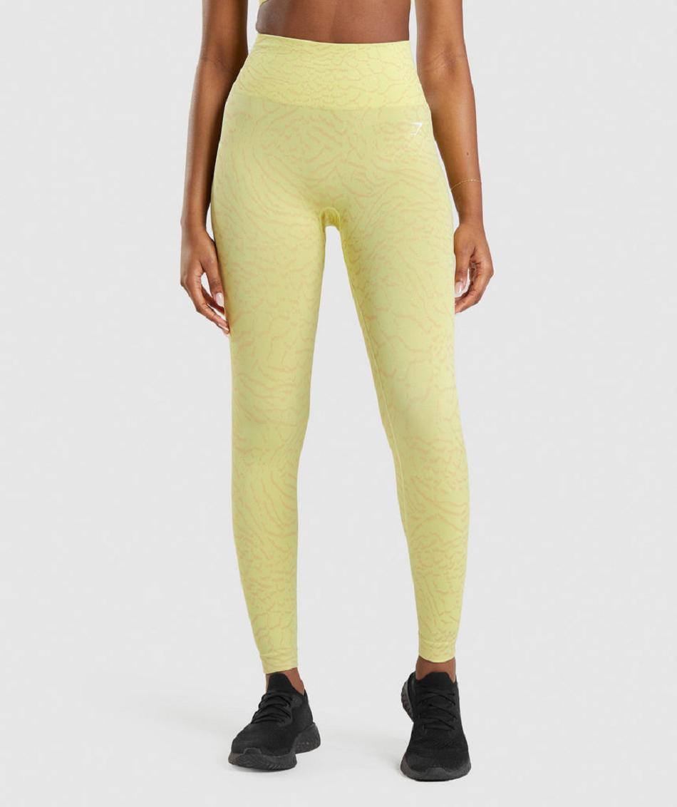 Leggins Gymshark Adapt Animal Seamless Mujer Amarillo | CO 2939NWY